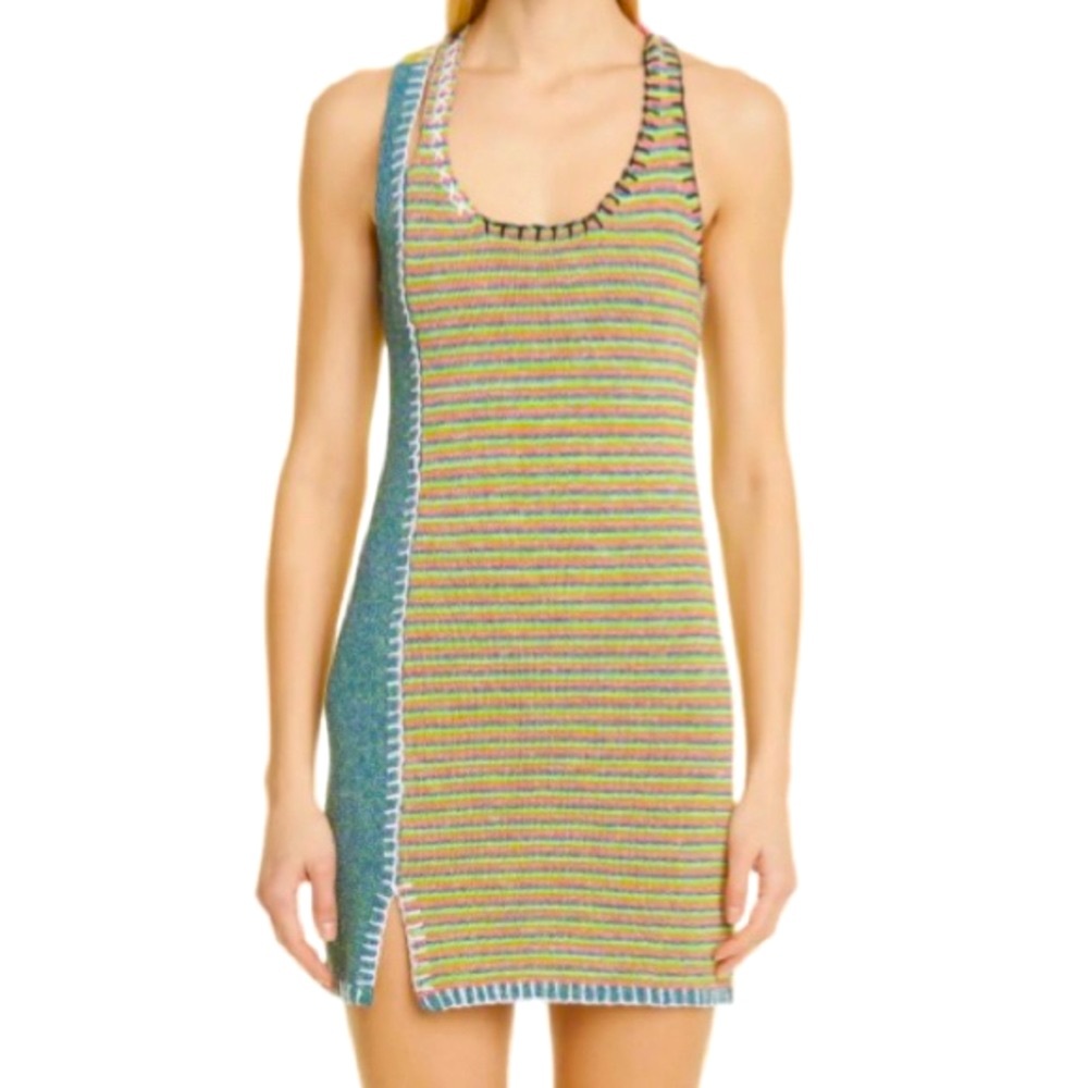 NWT YanYan Knits Romy Microstripe Mini Sweater Dress - Sz S